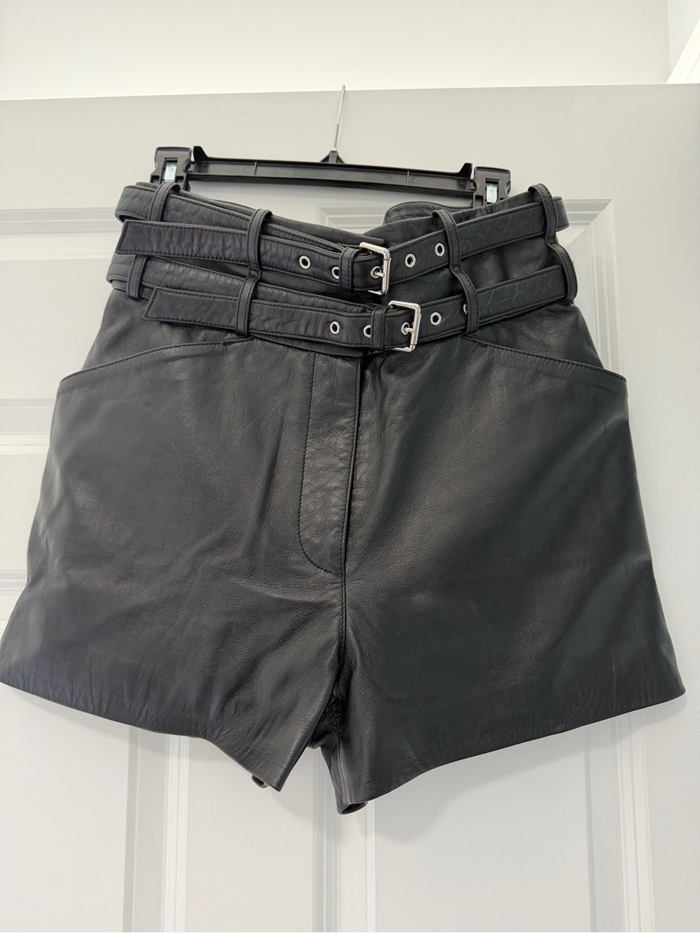 IRO Paris Black Leather Shorts – Size 40